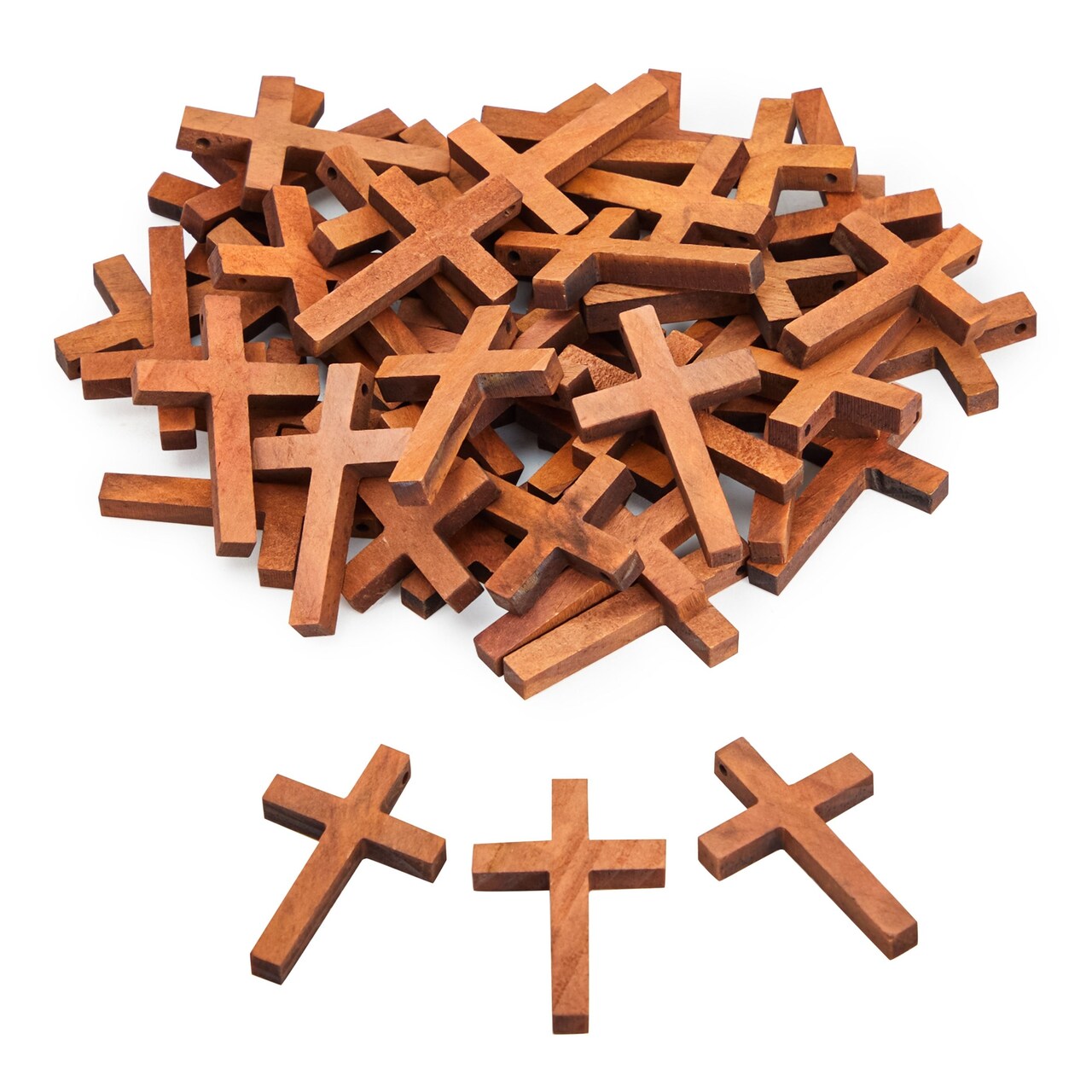 50 Pack Bulk Small Cross Set for Crafts, Wooden Cross Charms for Christian  Baptism, Easter, First Communion, Rosary (1 x 2 In)